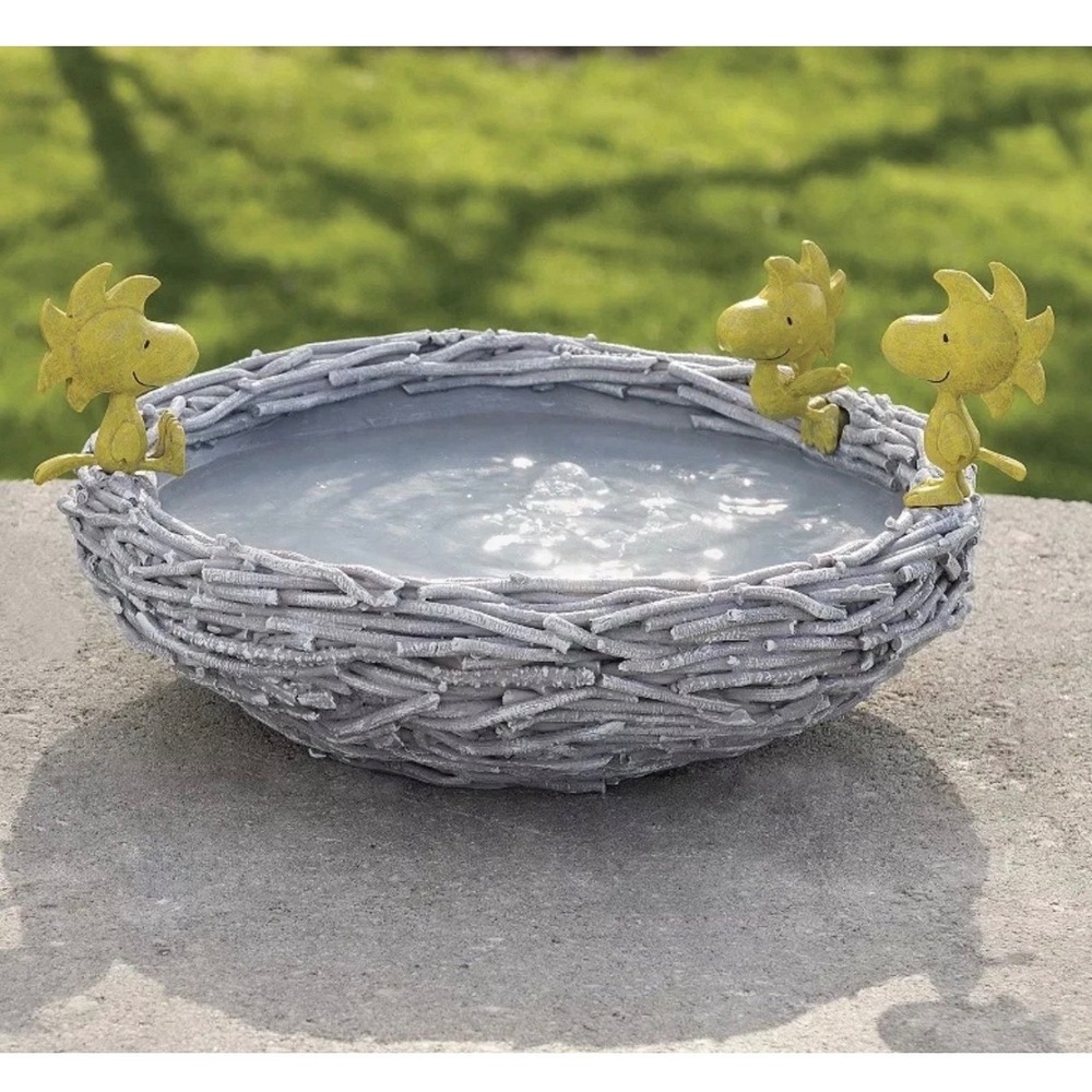 Roman Peanuts Woodstock Bird Bath Garden Statue Nest 6.25 Inch 14152 NEW
